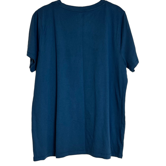 Sonoma Womens Patriotic Tee XL Blue Freedom United States of America Spellout - Picture 4 of 5